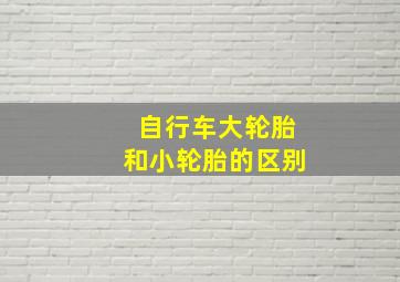 自行车大轮胎和小轮胎的区别