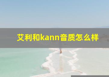 艾利和kann音质怎么样