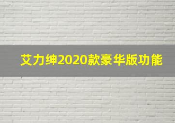 艾力绅2020款豪华版功能