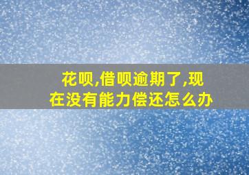 花呗,借呗逾期了,现在没有能力偿还怎么办