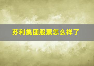 苏利集团股票怎么样了