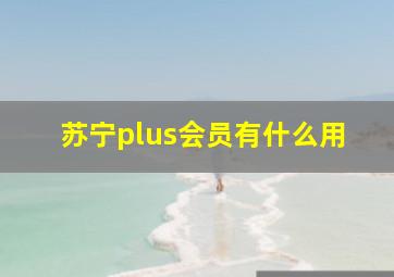 苏宁plus会员有什么用