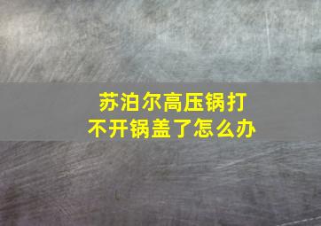 苏泊尔高压锅打不开锅盖了怎么办