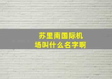 苏里南国际机场叫什么名字啊