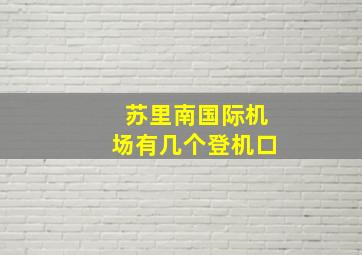 苏里南国际机场有几个登机口