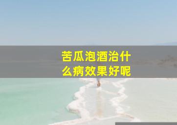 苦瓜泡酒治什么病效果好呢