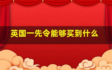 英国一先令能够买到什么