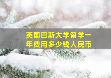 英国巴斯大学留学一年费用多少钱人民币