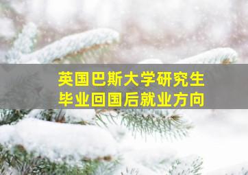 英国巴斯大学研究生毕业回国后就业方向