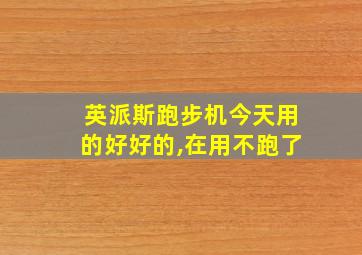 英派斯跑步机今天用的好好的,在用不跑了