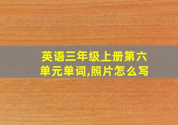 英语三年级上册第六单元单词,照片怎么写