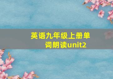 英语九年级上册单词朗读unit2