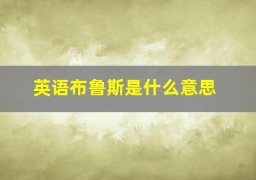 英语布鲁斯是什么意思