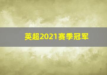 英超2021赛季冠军