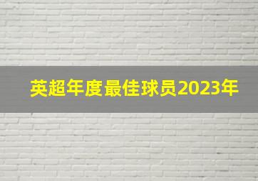 英超年度最佳球员2023年