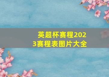 英超杯赛程2023赛程表图片大全