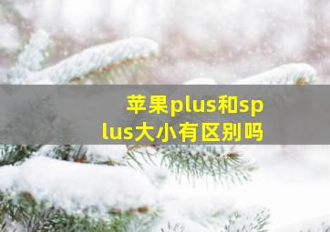 苹果plus和splus大小有区别吗