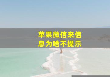 苹果微信来信息为啥不提示