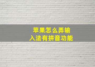 苹果怎么弄输入法有拼音功能