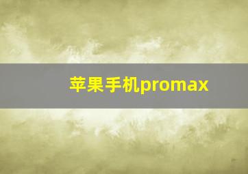 苹果手机promax