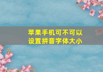 苹果手机可不可以设置拼音字体大小