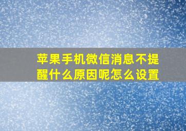 苹果手机微信消息不提醒什么原因呢怎么设置