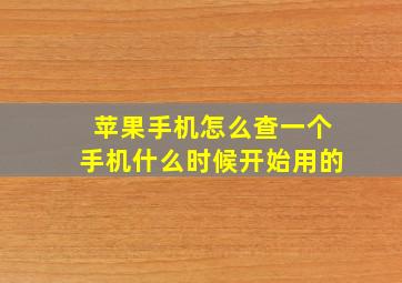 苹果手机怎么查一个手机什么时候开始用的