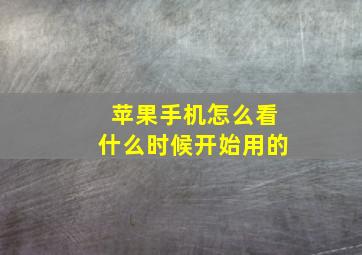 苹果手机怎么看什么时候开始用的