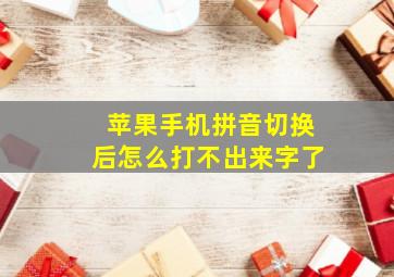 苹果手机拼音切换后怎么打不出来字了