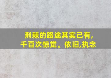 荆棘的路途其实已有,千百次惊觉。依旧,执念