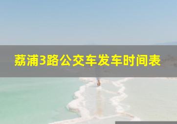 荔浦3路公交车发车时间表