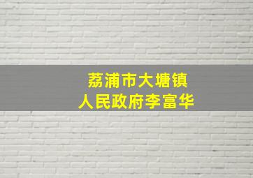 荔浦市大塘镇人民政府李富华