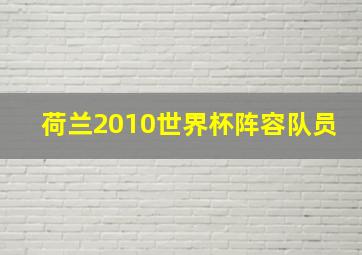 荷兰2010世界杯阵容队员