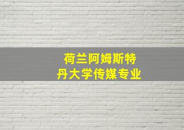 荷兰阿姆斯特丹大学传媒专业