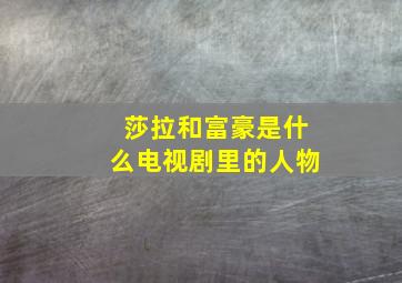 莎拉和富豪是什么电视剧里的人物