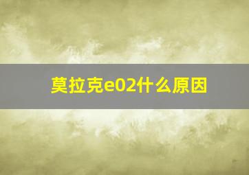 莫拉克e02什么原因