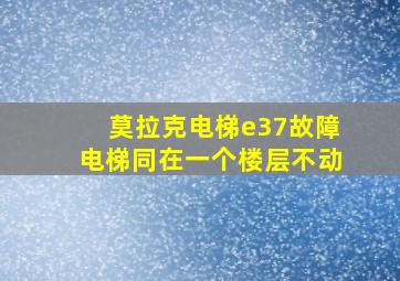 莫拉克电梯e37故障电梯同在一个楼层不动