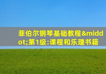 菲伯尔钢琴基础教程·第1级:课程和乐理书籍