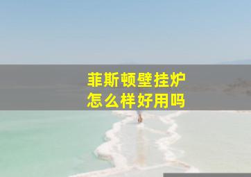 菲斯顿壁挂炉怎么样好用吗