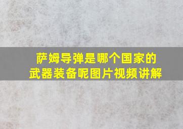 萨姆导弹是哪个国家的武器装备呢图片视频讲解