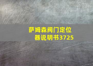 萨姆森阀门定位器说明书3725