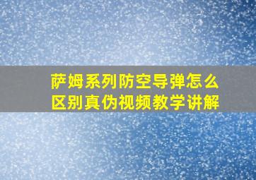 萨姆系列防空导弹怎么区别真伪视频教学讲解