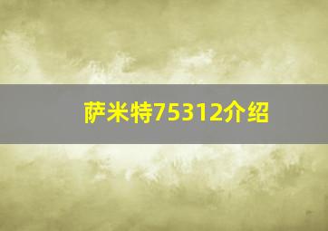 萨米特75312介绍