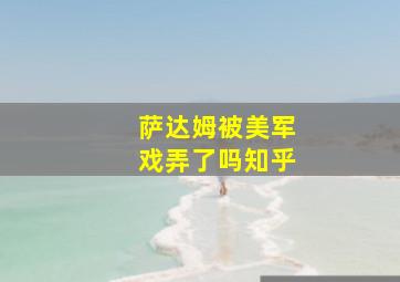 萨达姆被美军戏弄了吗知乎