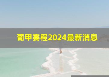 葡甲赛程2024最新消息