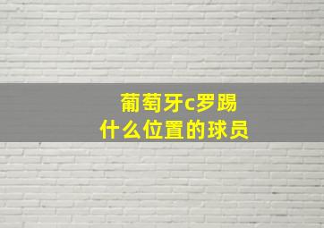 葡萄牙c罗踢什么位置的球员