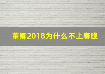 董卿2018为什么不上春晚