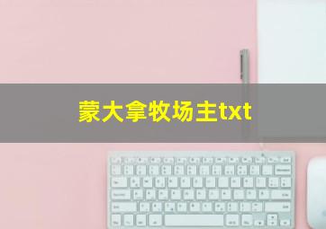 蒙大拿牧场主txt