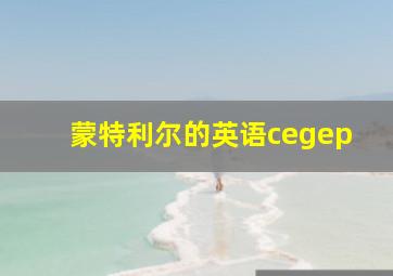 蒙特利尔的英语cegep