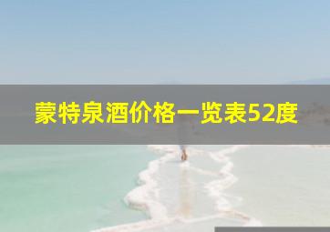 蒙特泉酒价格一览表52度